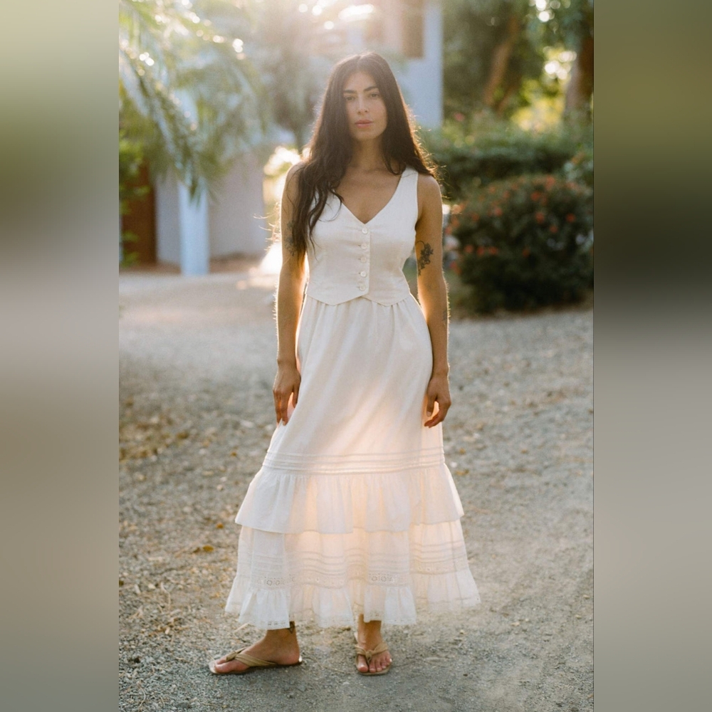 NWT Christy Dawn the Rafaella dress in pearl, xlarge